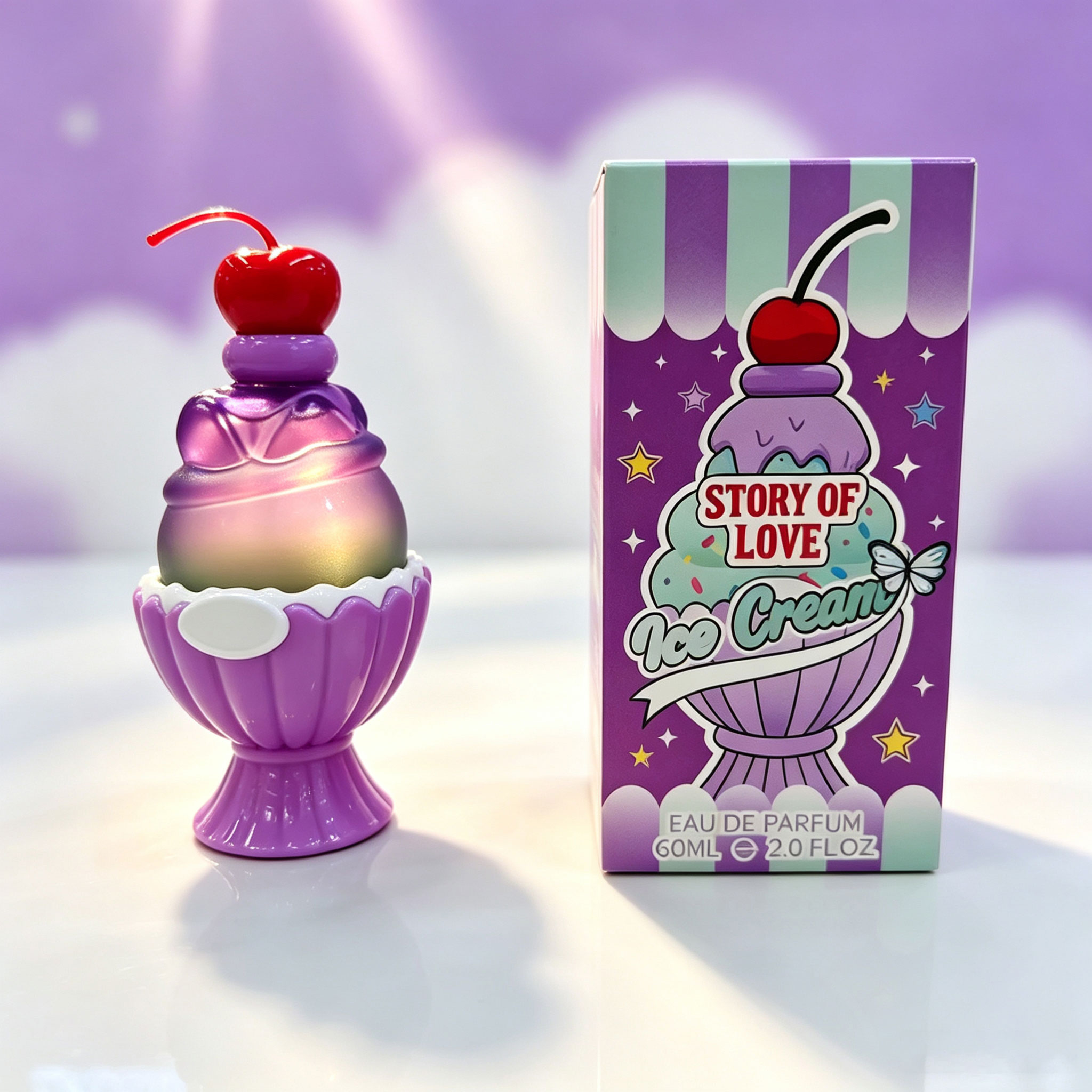 Perfume Fragrance For Girls - Perfume em Forma de Sorvete 60ml,