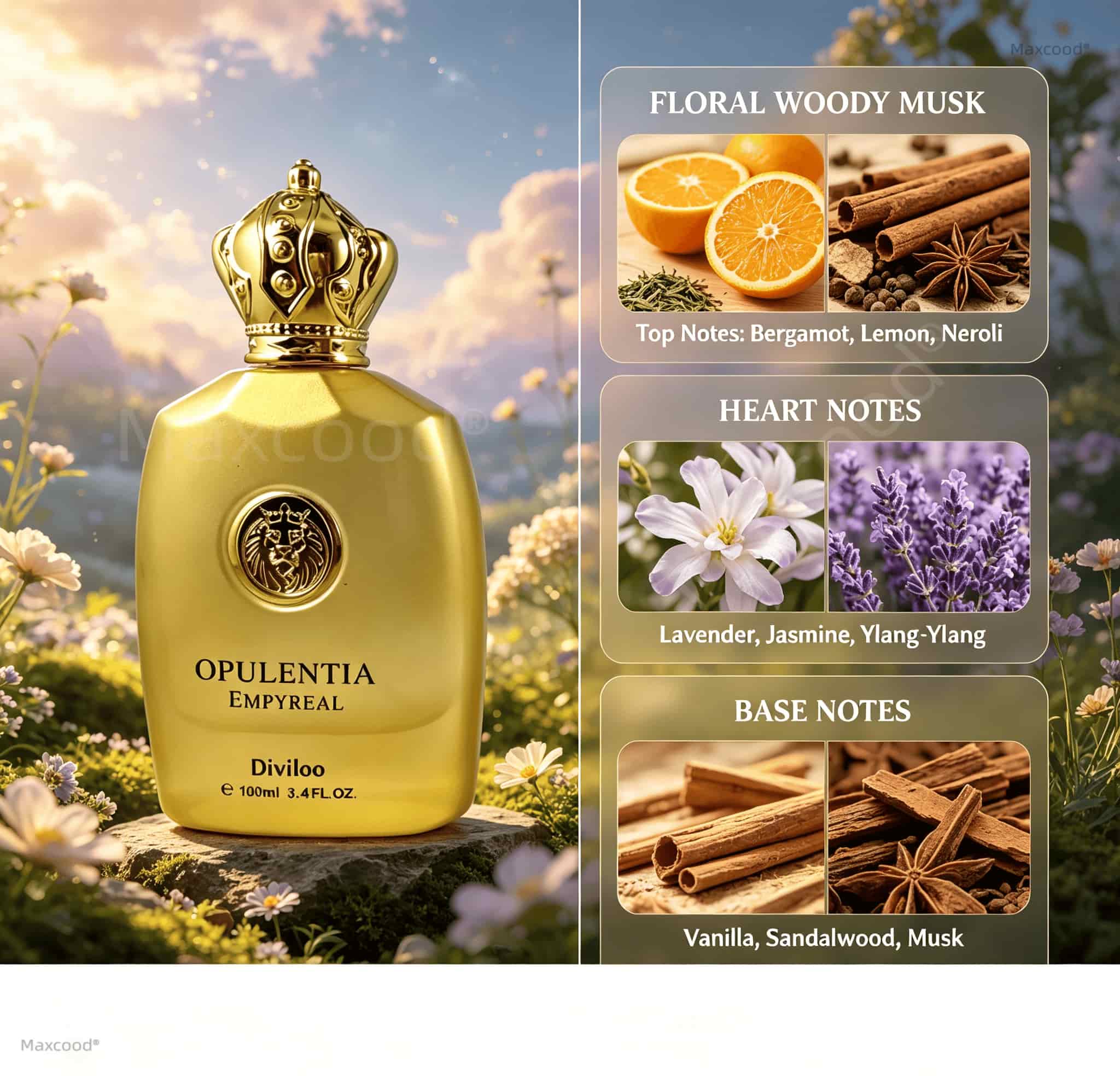 Notas Florais, Amadeiradas e A - Perfume Fragrance Free avaliação e preço